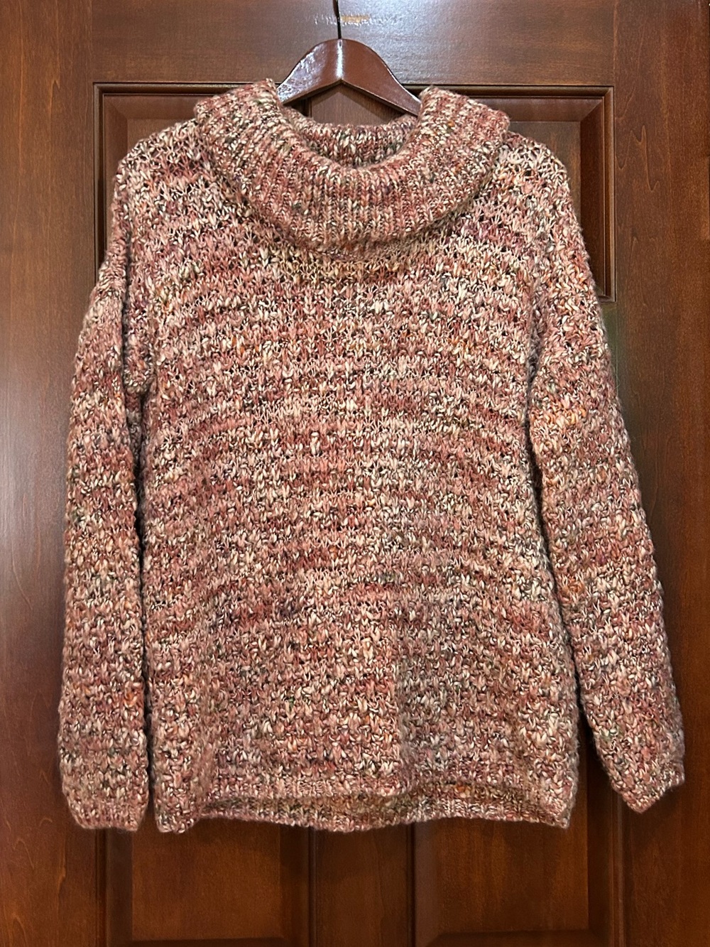 Elsamanda Made in Italy 2000s Chunky Cowl Neck Wool Blend Sweater L